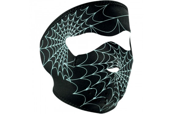 Masque Facial Néoprène ZANHEADGEAR Spiderweb Phosphorescent Moto - Quad - Scooter
