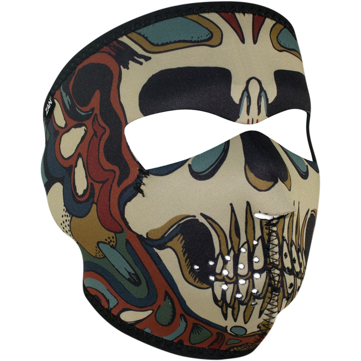 Masque Facial Néoprène ZANHEADGEAR Psych Skull Moto - Quad - Scooter