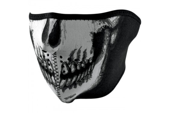 1/2 Masque Facial Néoprène ZANHEADGEAR Skull Face Phosphorescent Moto - Quad - Scooter