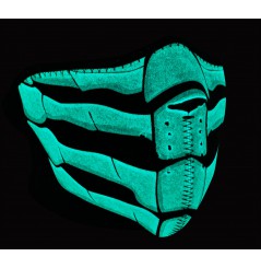 1/2 Masque Facial Néoprène ZANHEADGEAR Bone Breath Phosphorescent Moto - Quad - Scooter