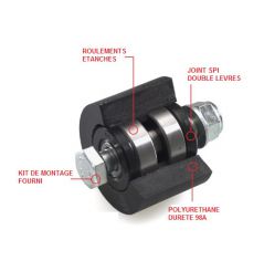 Roulette de Chaîne supérieur All Balls pour Kawasaki KX85 (01-18) KX100 (01-18) - 79-5012