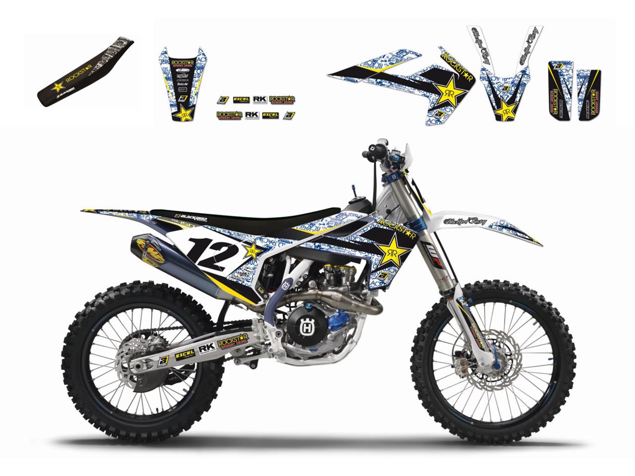 Kit Déco Rockstar Energy Drink + Housse de selle pour TC125 et TC250 (19-20)