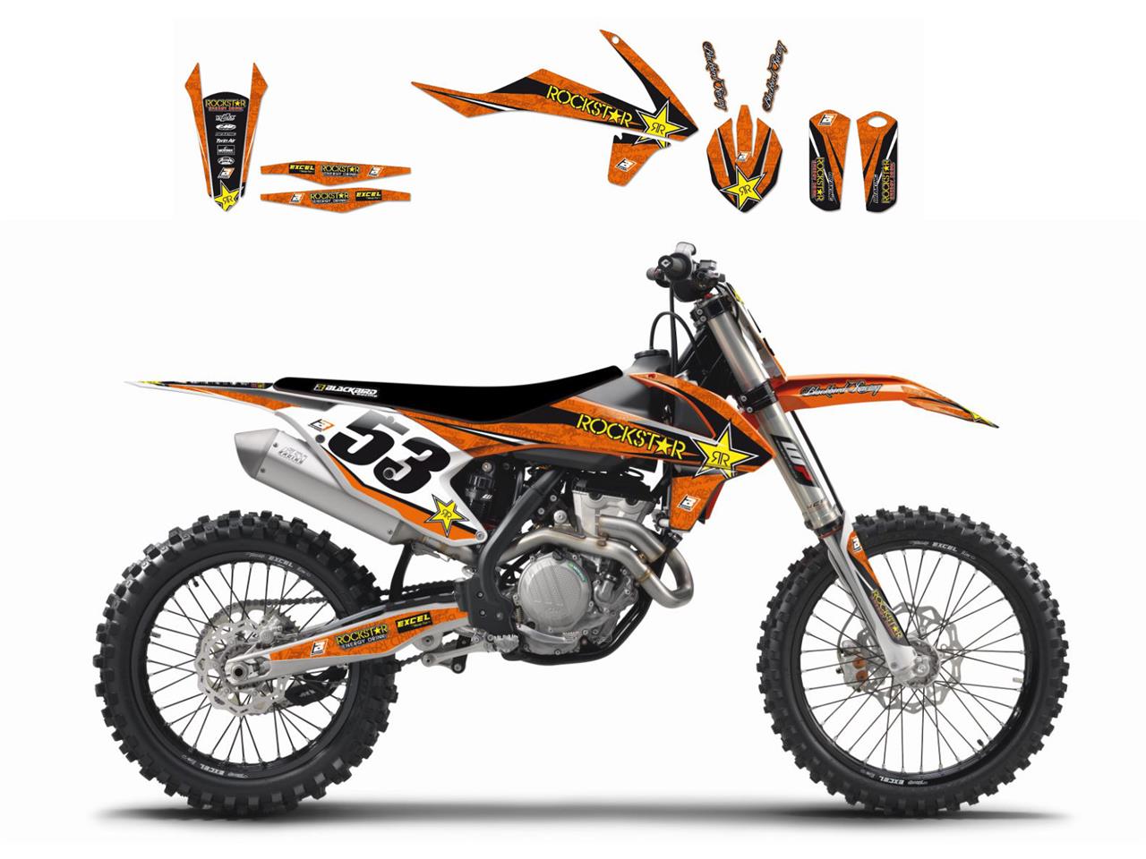 Kit Déco KTM Rockstar Energy Drink pour SX125 (13-15) SX150 (13-15) SX250 (13-16)