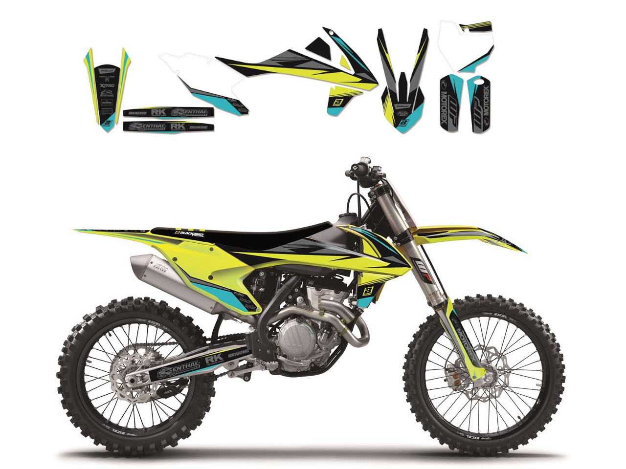 Kit Déco KTM Steath Yellow pour SX125 (16-18) SX150 (16-18)