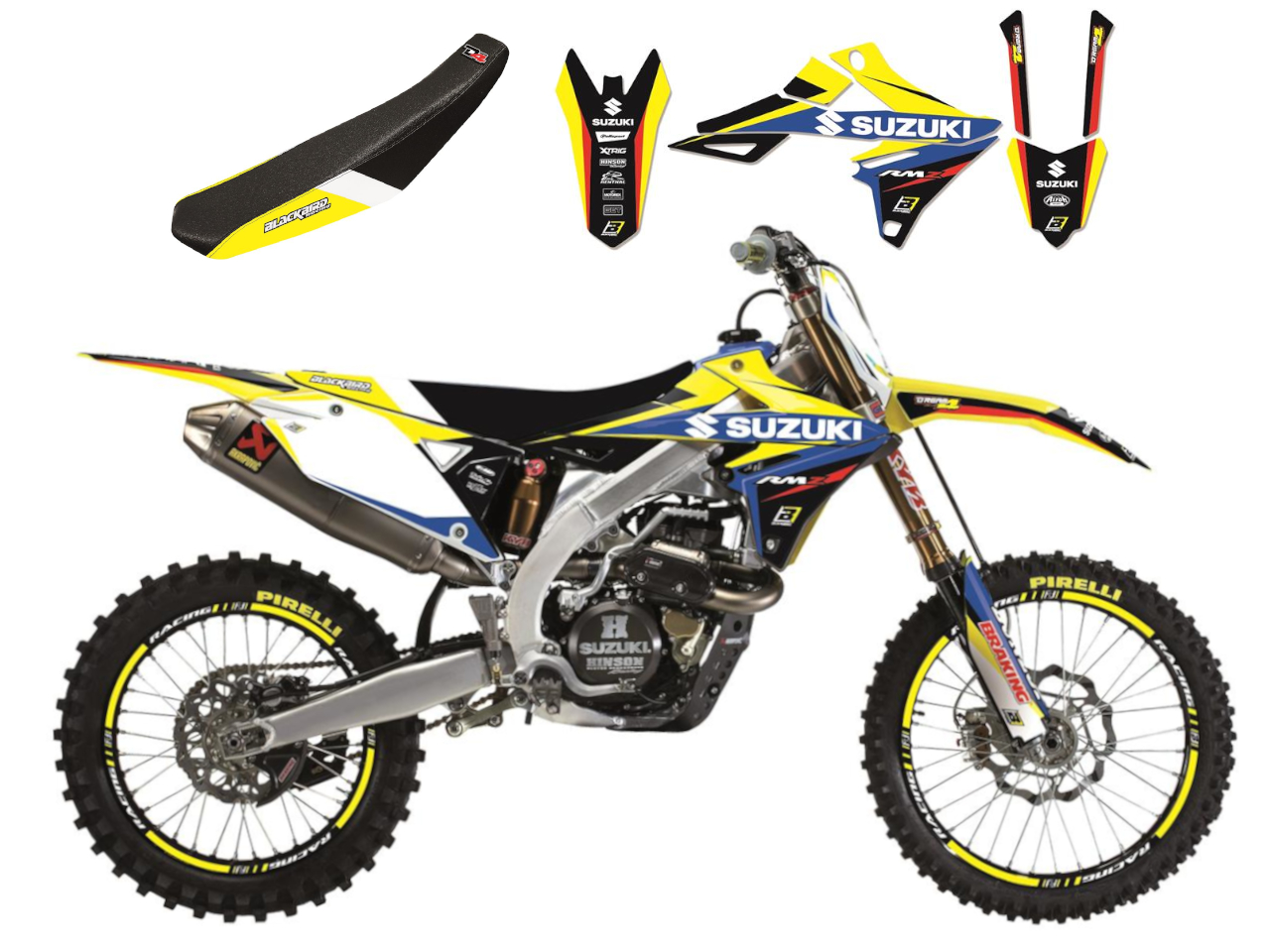 Kit Déco Suzuki Dream Graphic 4 + Housse de selle pour RM-Z250 (19-20) RM-Z450 (18-20)