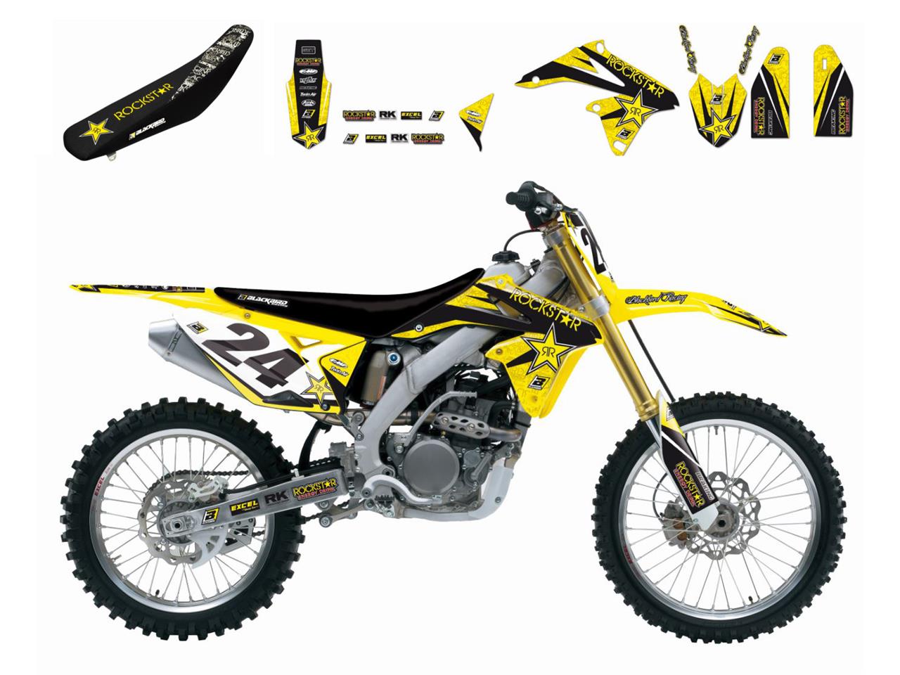 Kit Déco Suzuki Rockstar Energy Drink + Housse de selle pour RM-Z250 (19-20) RM-Z450 (18-20)