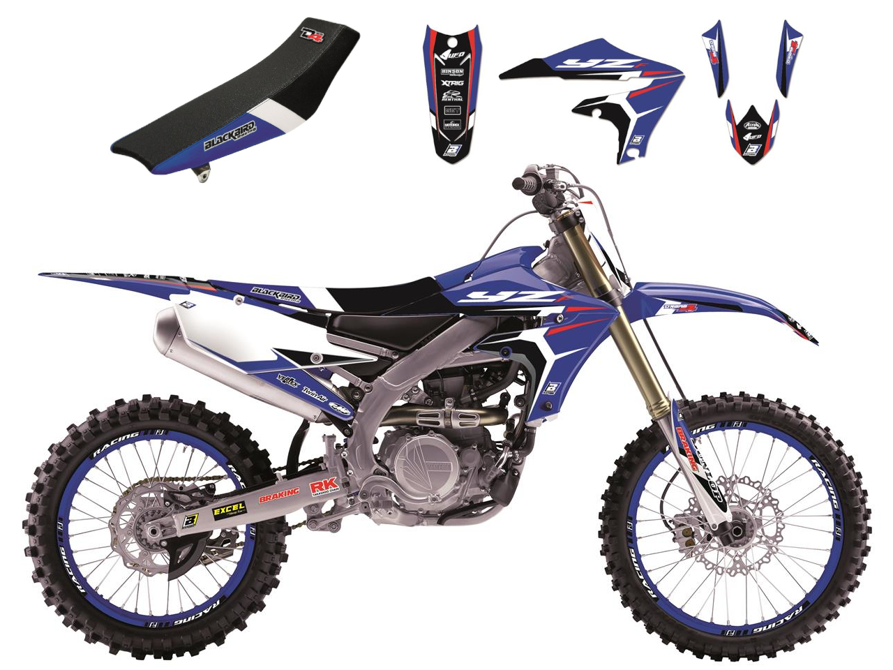 Kit Déco Yamaha Dream Graphic 4 + Housse de selle pour YZ125 (02-14) YZ250 (02-14)
