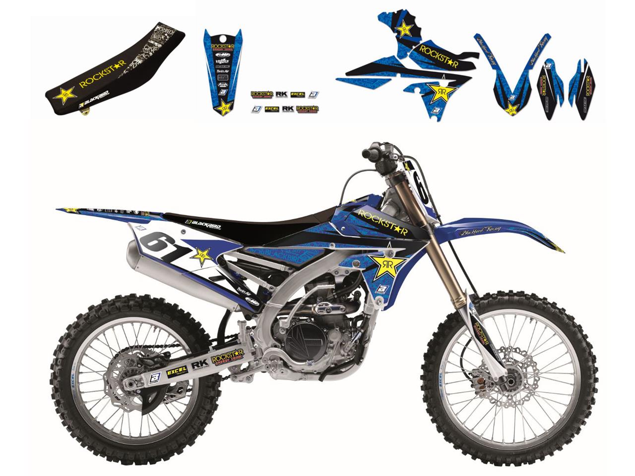 Kit Déco Yamaha Rockstar Energy Drink + Housse de selle pour WR250 F (15-19) WR450 F (16-19)