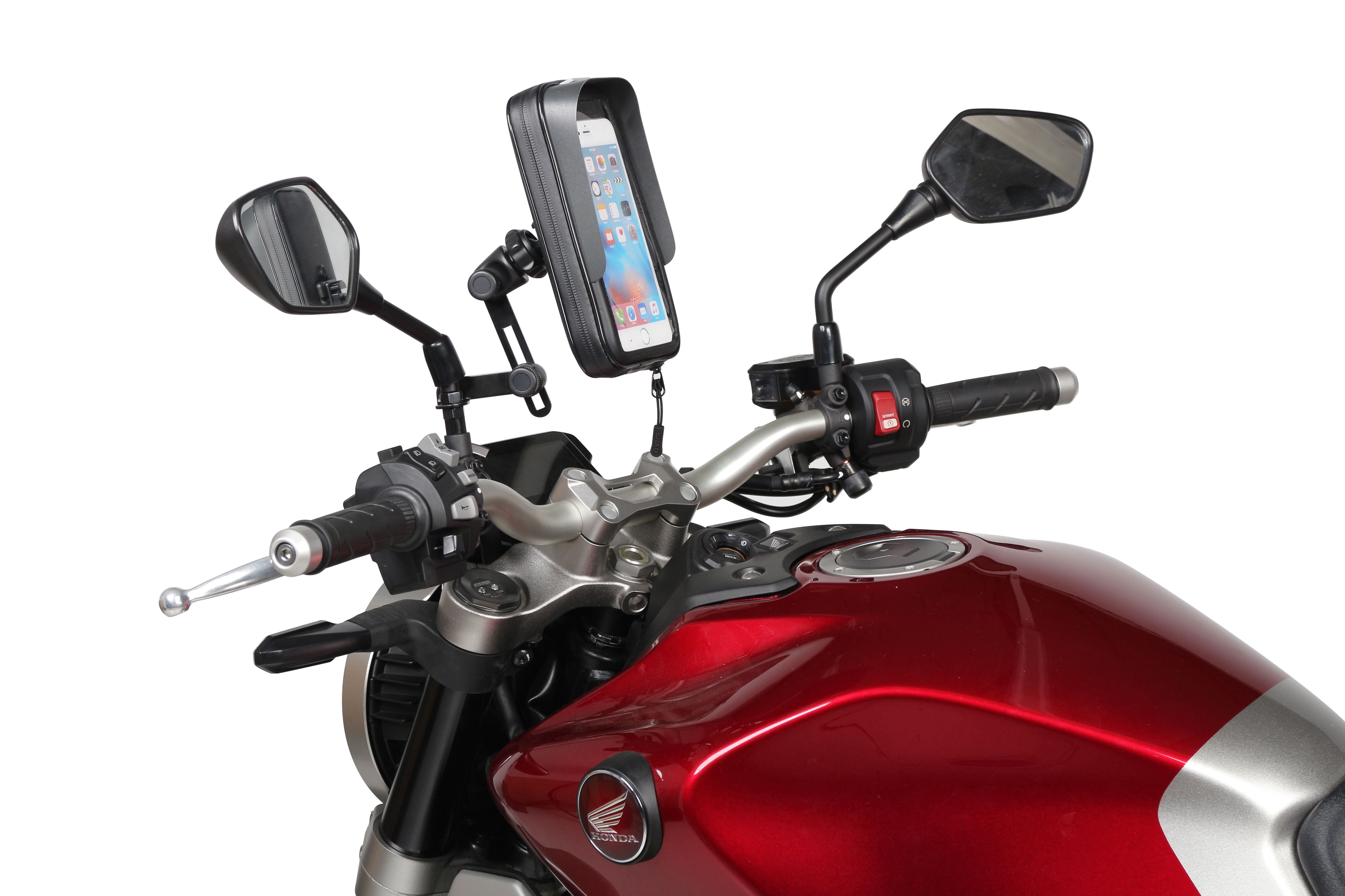 Support Smartphone Moto Étanche Shad Fixation au Rétroviseur, dimension écran 6.6" 18x9cm