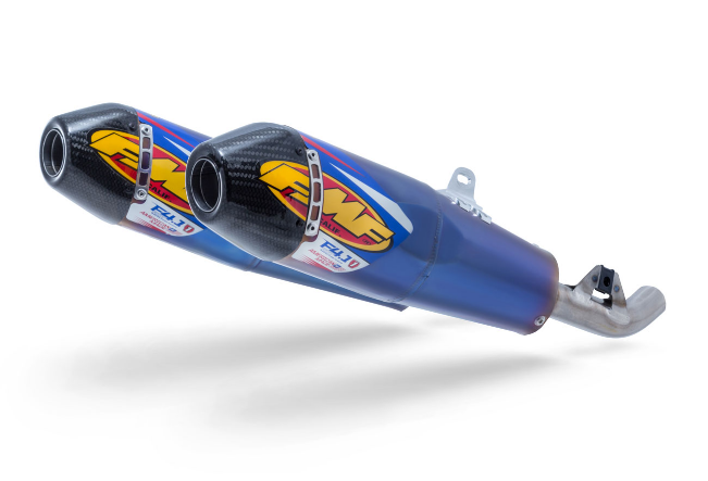 Double Silencieux FMF Factory 4.1 RCT Titane bleu / Carbone pour Honda CRF450 R / RX (17-18)