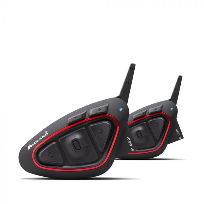 Intercom Moto MIDLAND BT MESH TWIN Noir - Rouge