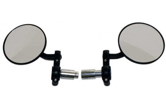 Noir Rétroviseurs Miroirs Latéral Embout de Guidon de Moto/Scooter Diamant 22mm
