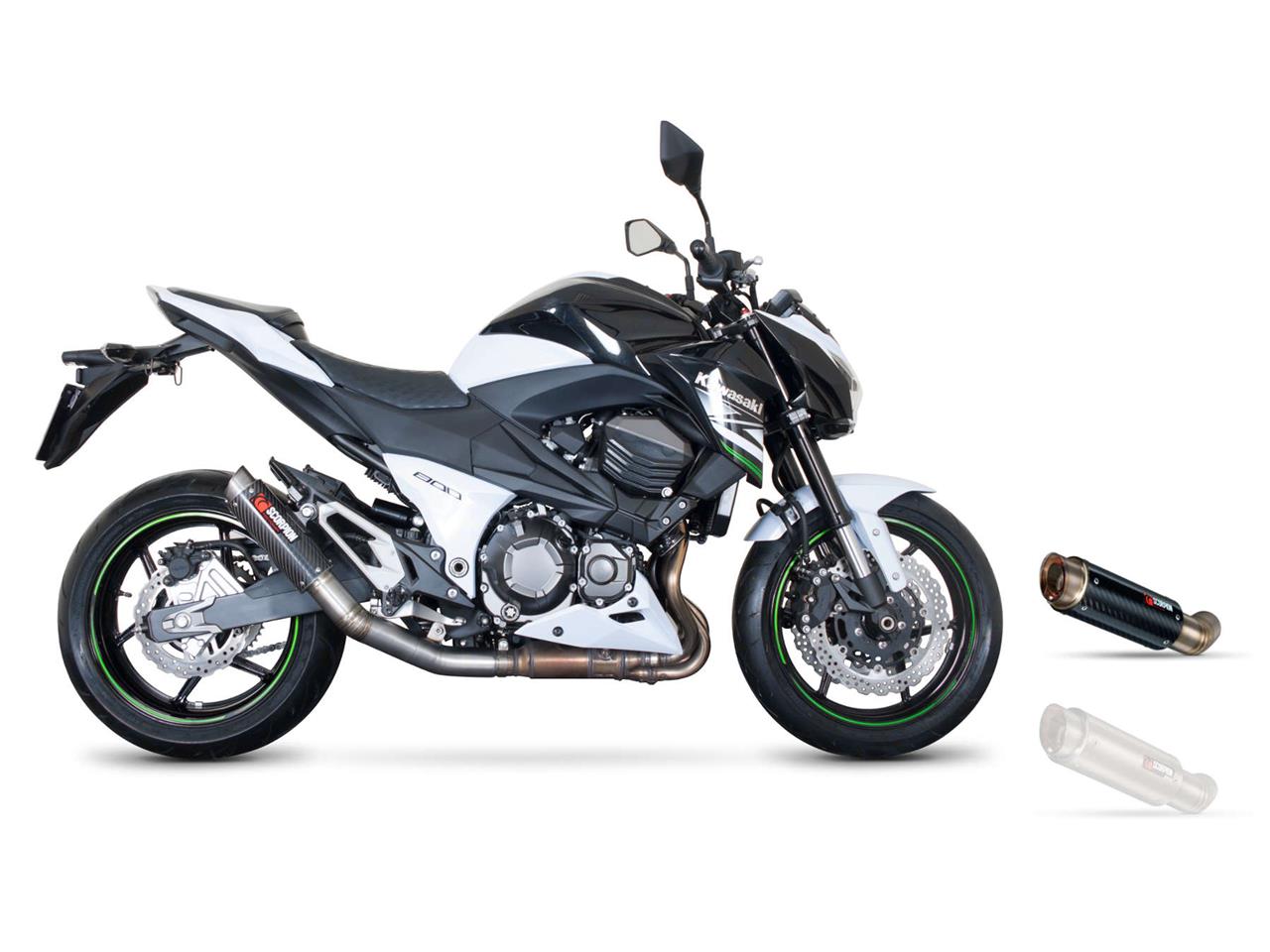 Silencieux Scorpion RP-1 GP Carbone pour Kawasaki Z800 (13-16)