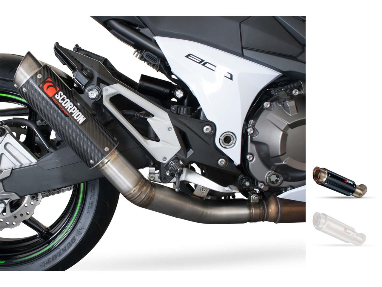 Silencieux Scorpion RP-1 GP Carbone pour Kawasaki Z800 (13-16)