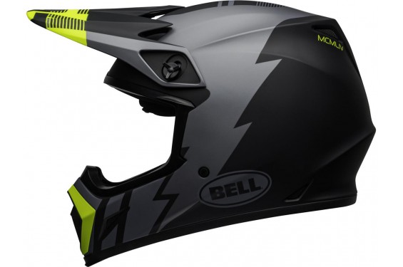 Casque Moto Cross BELL MX-9 MIPS STRIKE Noir - Gris - Jaune 2021