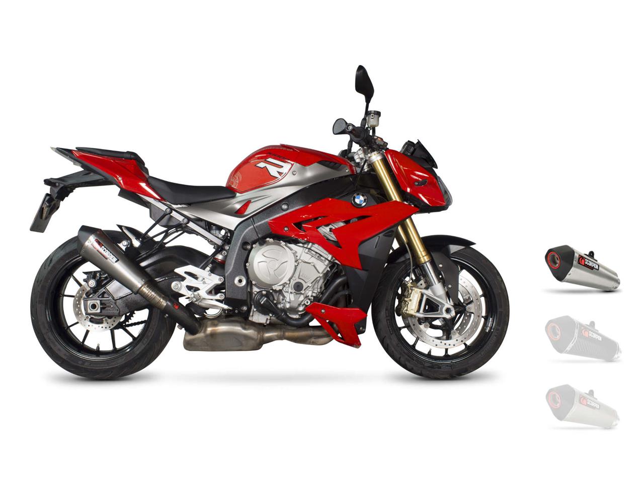 Silencieux d'échappement Moto Scorpion Serket Inox pour BMW S1000 R (14-19)