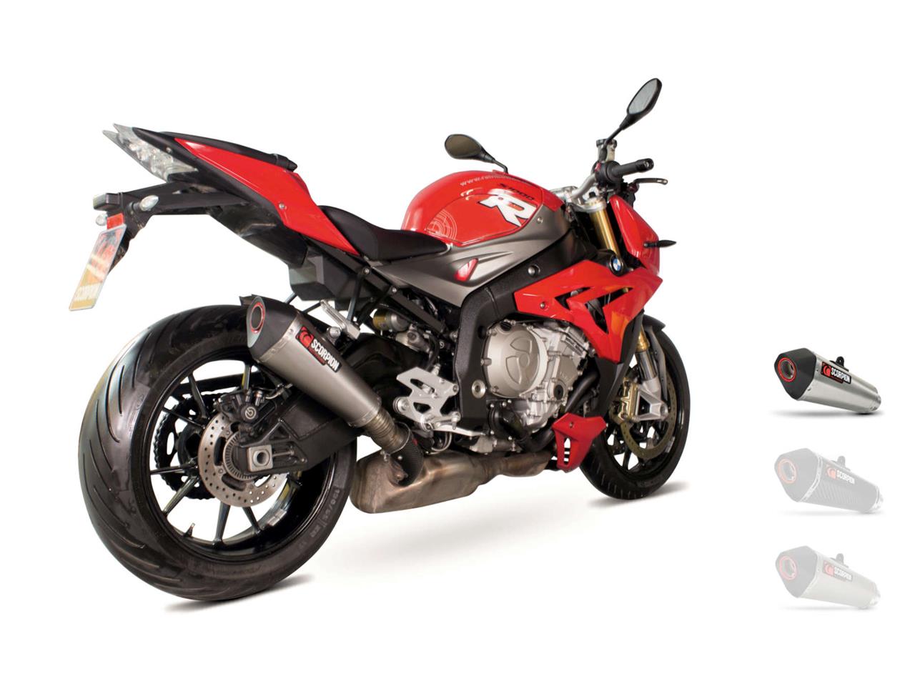 Silencieux d'échappement Moto Scorpion Serket Inox pour BMW S1000 R (14-19)