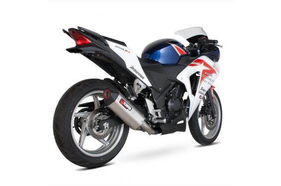 Silencieux d'échappement Moto Scorpion Serket Inox pour Honda CBR250 R (11-15)