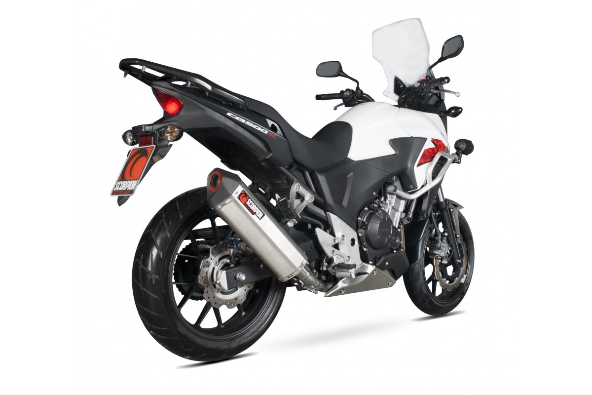 Silencieux d'échappement Moto Scorpion Serket Inox pour Honda CB500 F, X (13-15)