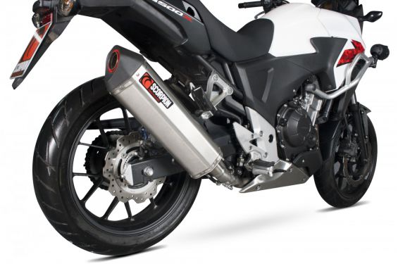 Silencieux d'échappement Moto Scorpion Serket Inox pour Honda CB500 F, X (13-15)