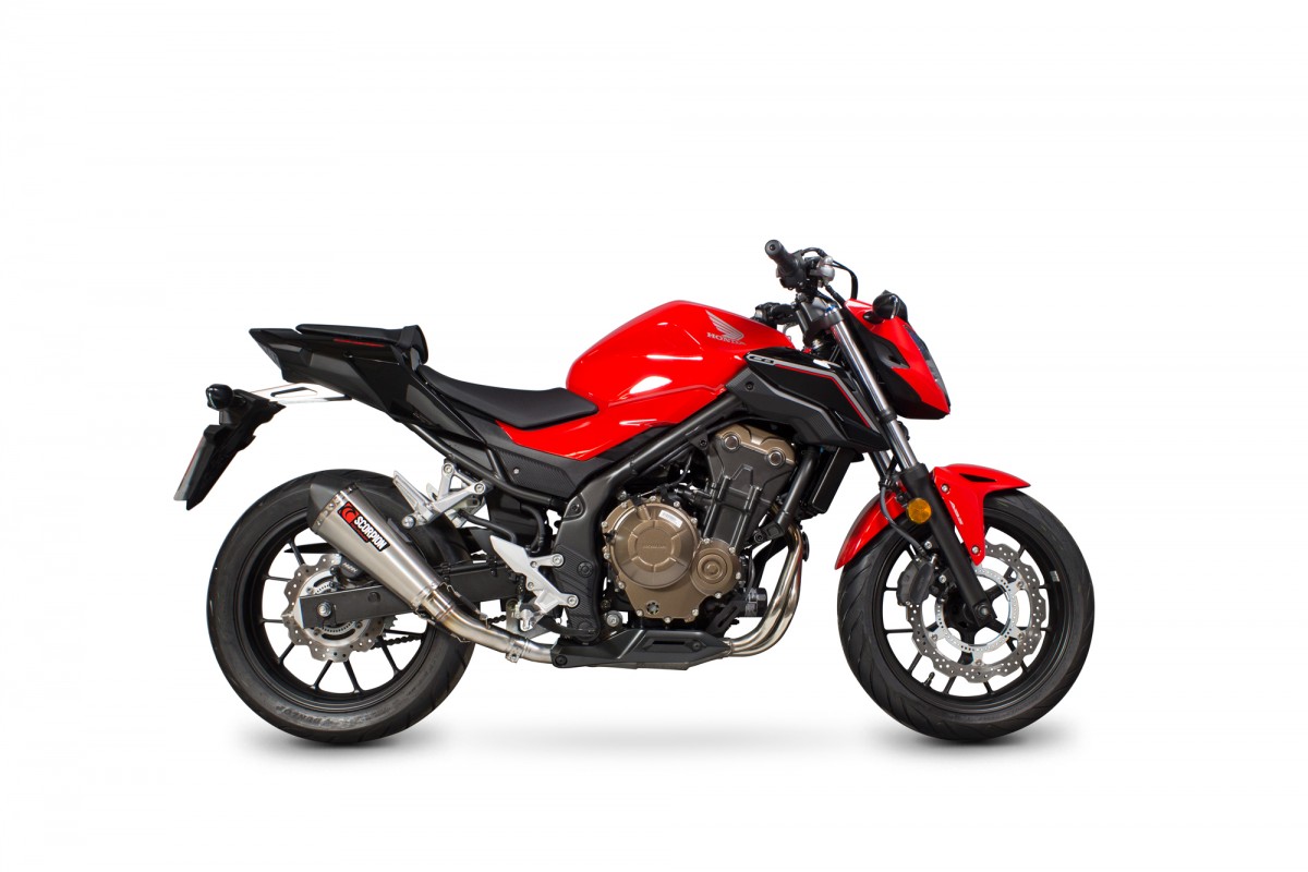 Silencieux d'échappement Moto Scorpion Serket Inox pour Honda CB500 F, X (16-18)