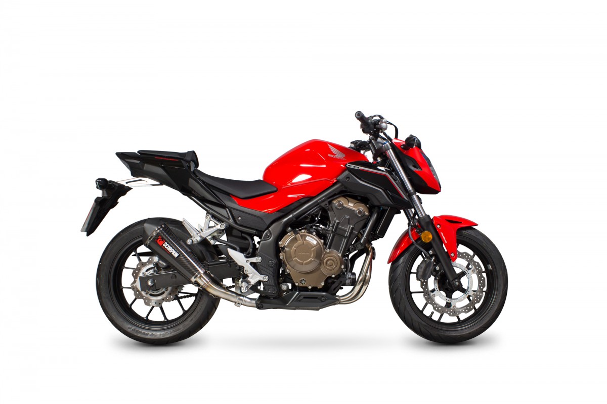 Silencieux d'échappement Moto Scorpion Serket Carbone pour Honda CB500 F, X (16-18)