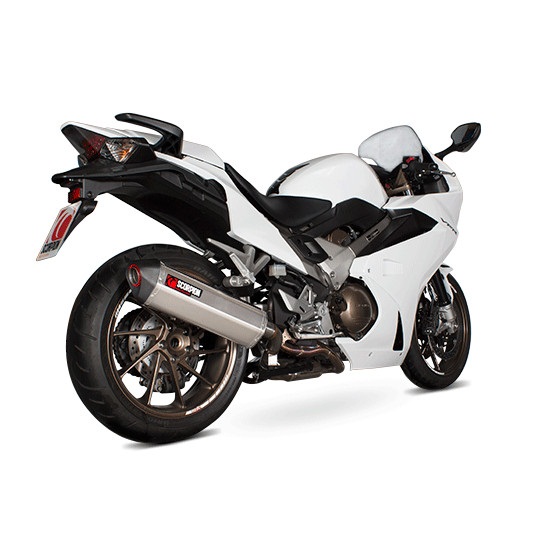 Silencieux d'échappement Moto Scorpion Serket Inox pour Honda VRF800 F (14-16)