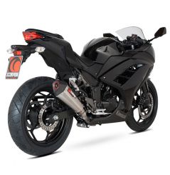Silencieux d'échappement Moto Scorpion Serket Inox pour Kawasaki Ninja 300 (12-17) - Z300 (15-19)