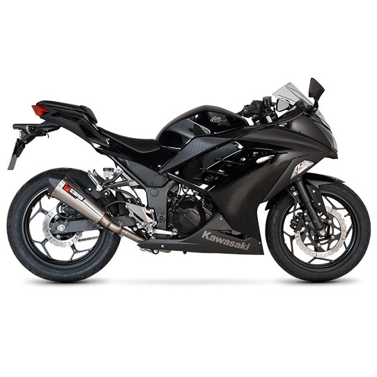 Silencieux d'échappement Moto Scorpion Serket Inox pour Kawasaki Ninja 300 (12-17) - Z300 (15-19)
