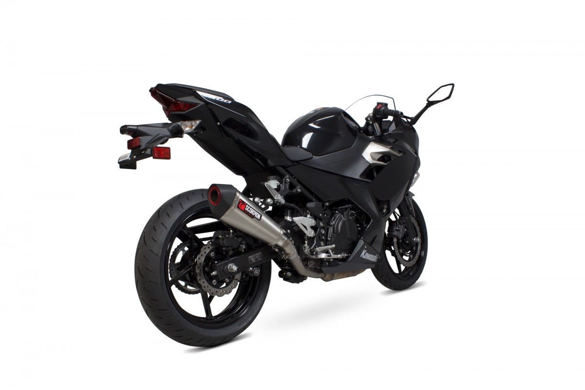 Silencieux d'échappement Moto Scorpion Serket Inox pour Kawasaki Ninja 400 (18-19)