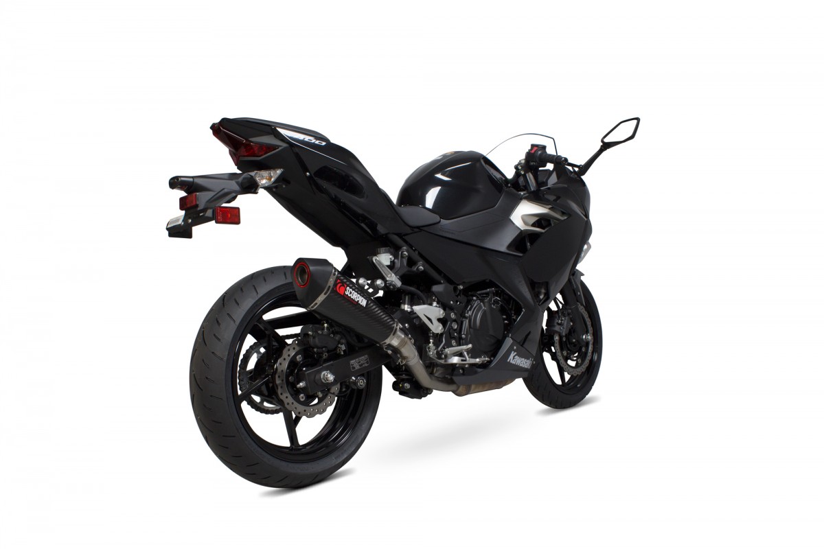 Silencieux d'échappement Moto Scorpion Serket Carbone pour Kawasaki Ninja 400 (18-19)