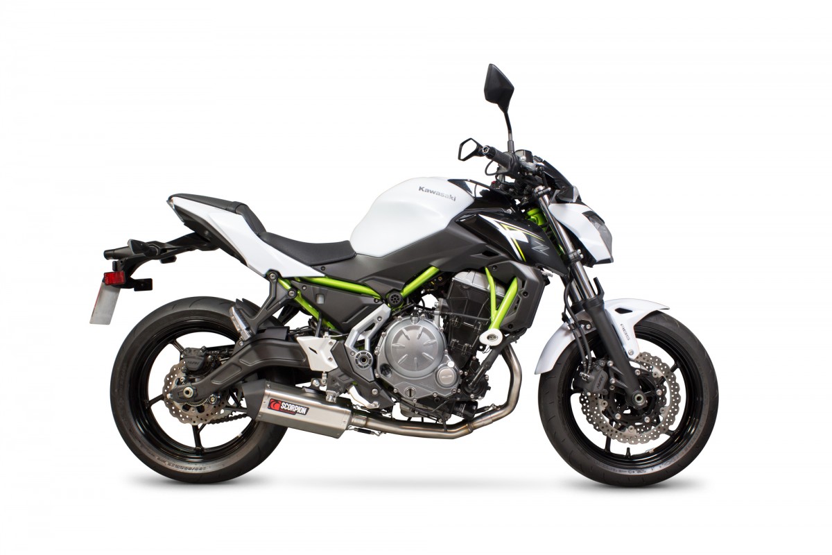 Ligne d'échappement Moto Scorpion Serket Inox pour Kawasaki Z650 (17-19)