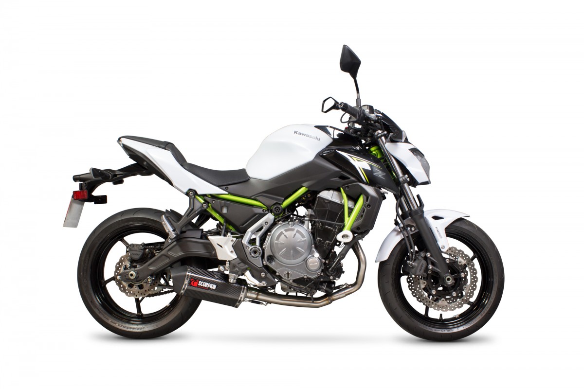 Ligne d'échappement Moto Scorpion Serket Carbone pour Kawasaki Z650 (17-19)