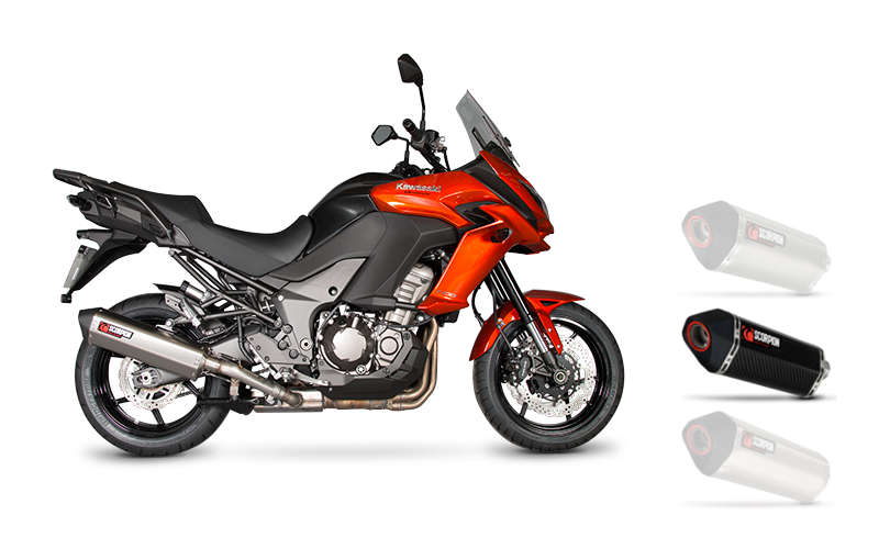 Silencieux d'échappement Moto Scorpion Serket Carbone pour Kawasaki Versys 1000 (15-18)