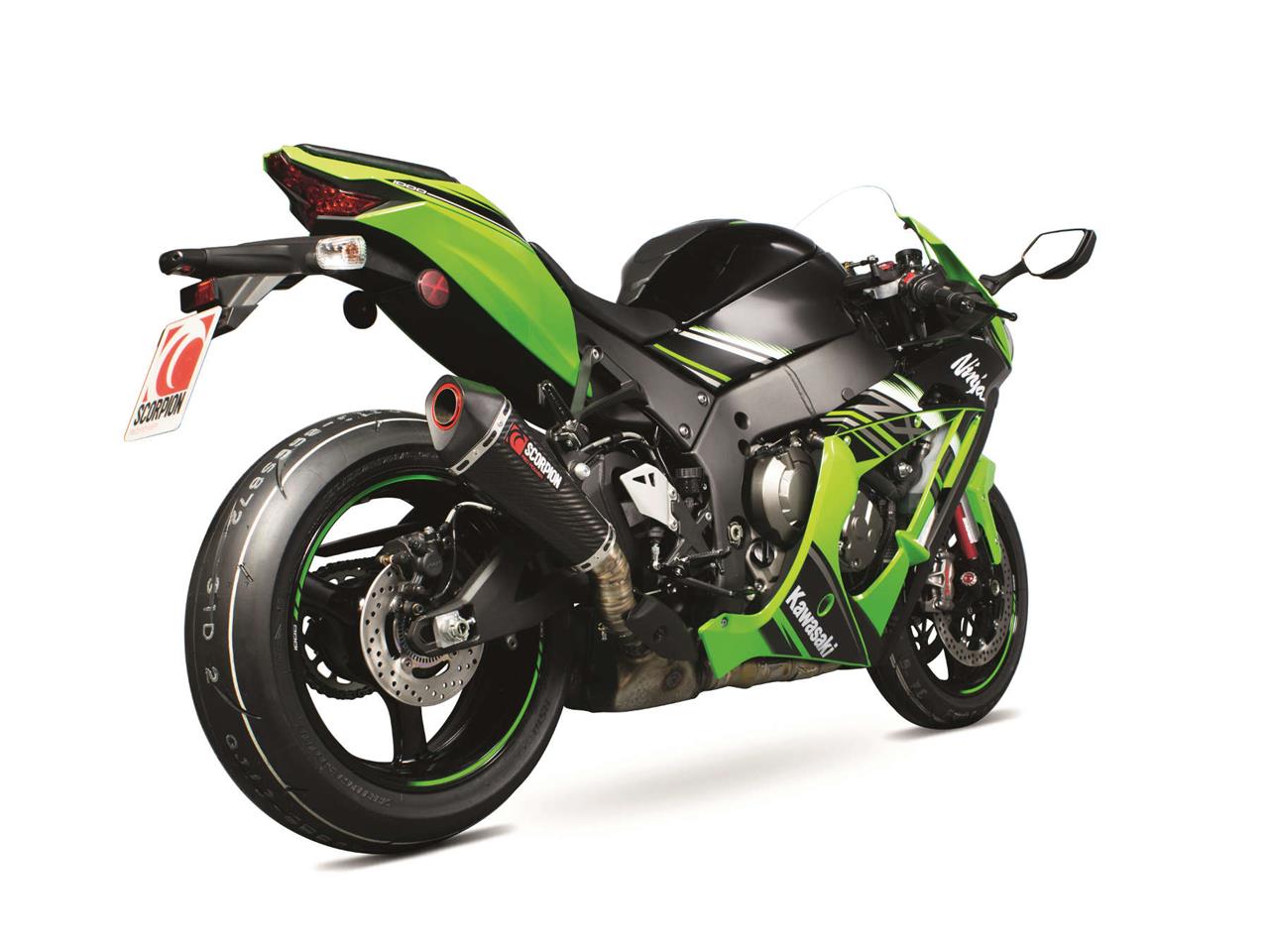Silencieux d'échappement Moto Scorpion Serket Carbone pour Kawasaki ZX-10R (16-20) ZX-10 RR (17-19)