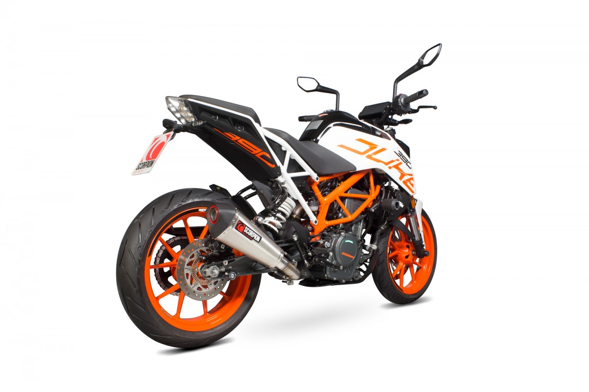 Silencieux d'échappement Moto Scorpion Serket Inox pour KTM Duke 390 (17-19)