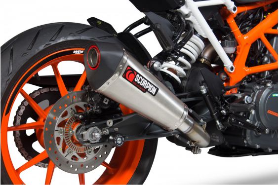 Silencieux d'échappement Moto Scorpion Serket Inox pour KTM Duke 390 (17-19)