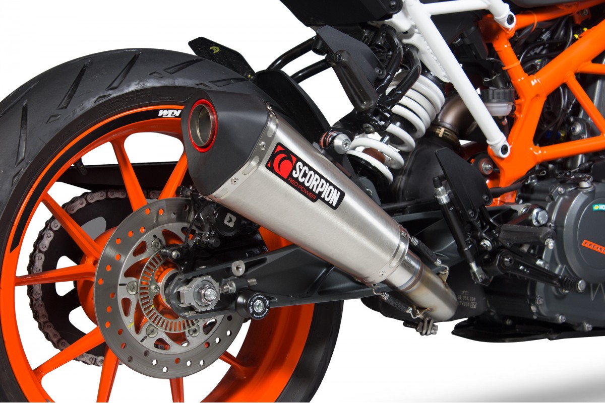 Silencieux d'échappement Moto Scorpion Serket Inox pour KTM Duke 390 (17-19)
