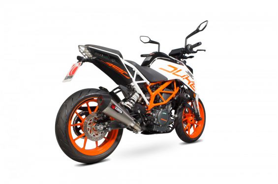 Silencieux d'échappement Moto Scorpion Serket Titane pour KTM Duke 390 (17-19) Silencieux d'échappement Moto Scorpion Serket Titane pour KTM Duke 390 (17-19)