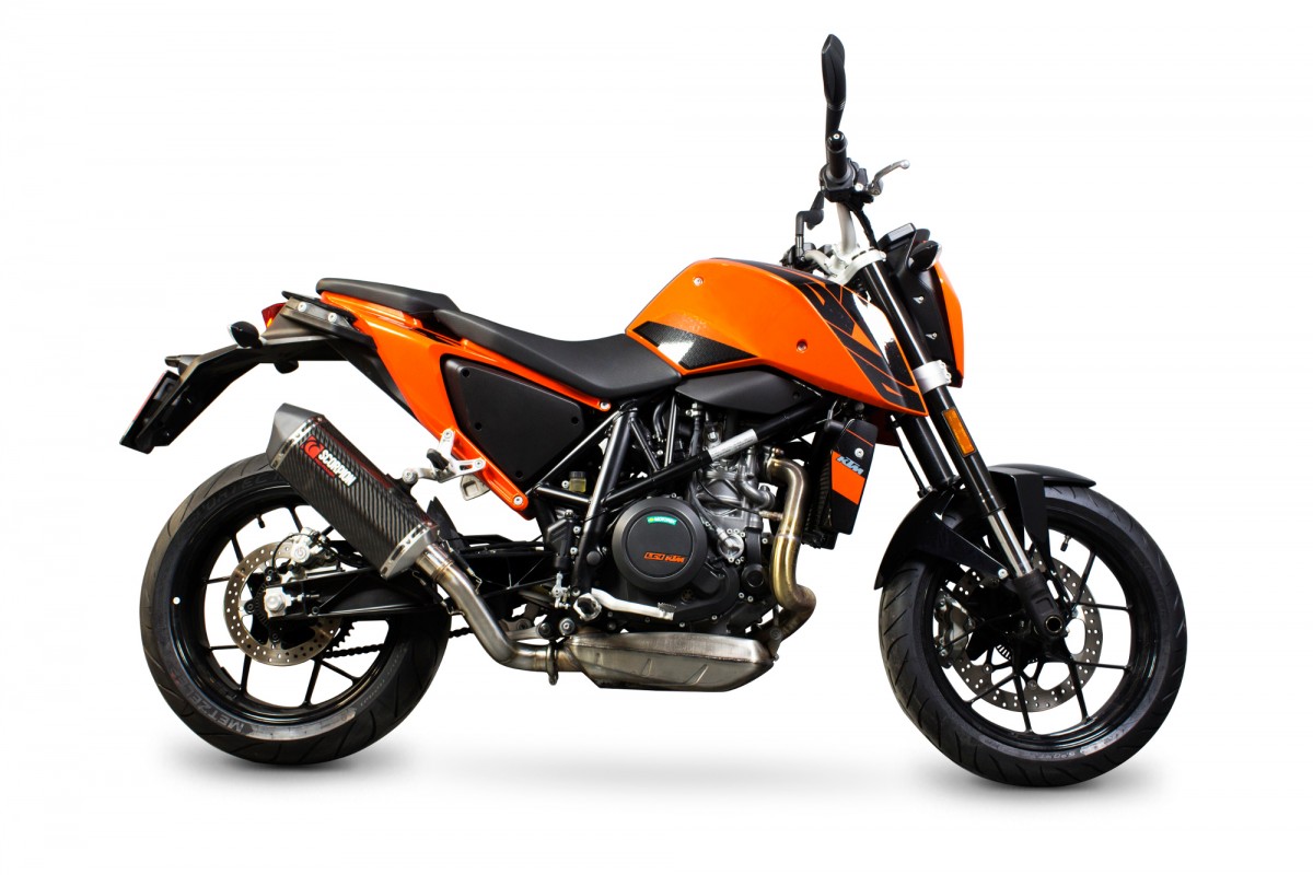 Silencieux d'échappement Moto Scorpion Serket Carbone pour KTM Duke 690 (18-19)