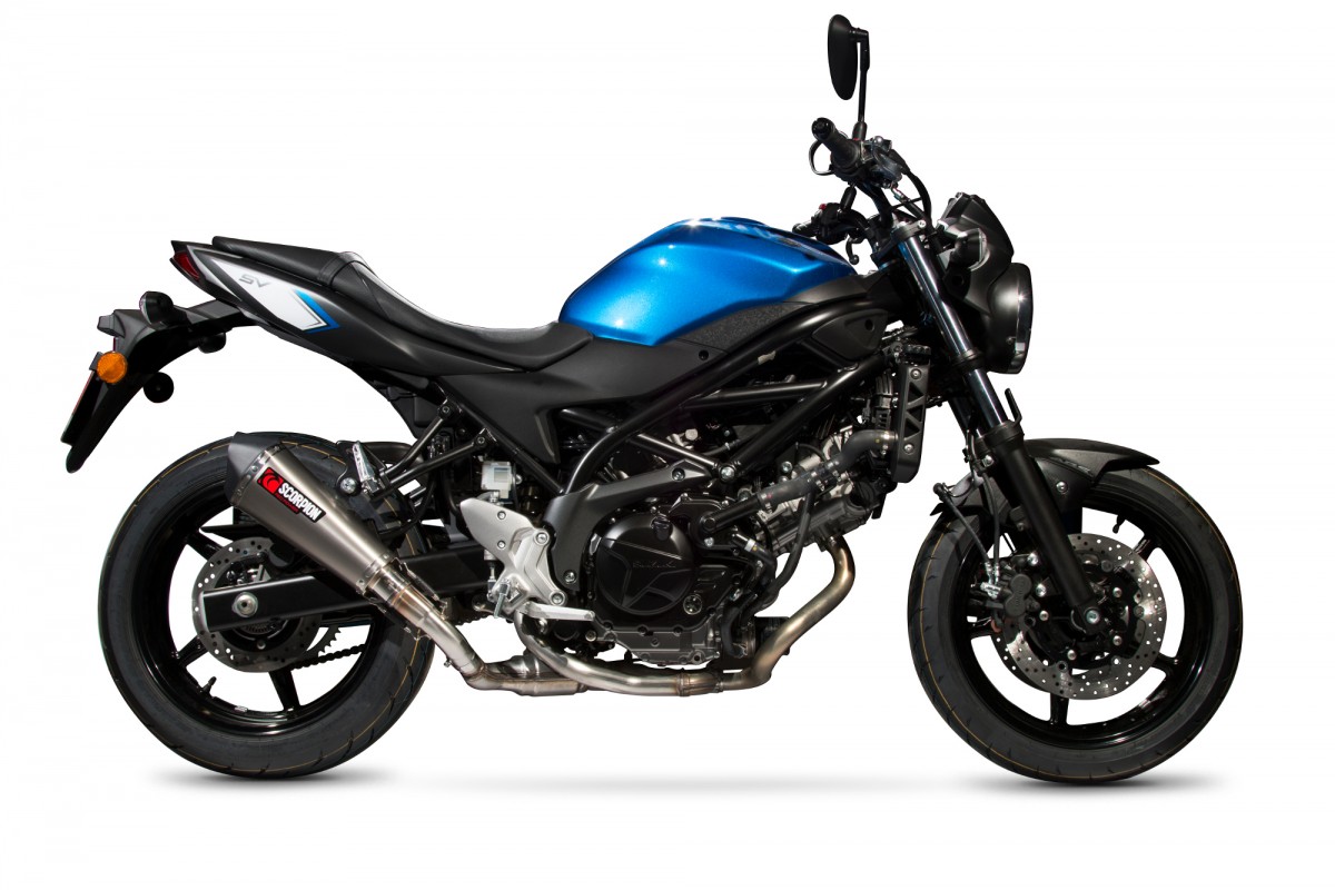 Silencieux d'échappement Moto Scorpion Serket Titane pour SV650 (16-22) SV650 X (18-22)