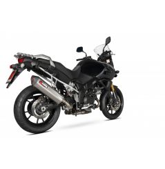 Silencieux d'échappement Moto Scorpion Serket Inox pour Suzuki DL1000 V-Strom (14-17)