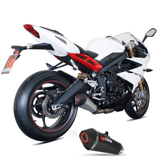 Silencieux d'échappement Moto Scorpion Serket Carbone pour Triumph Daytona 675 (13-17)