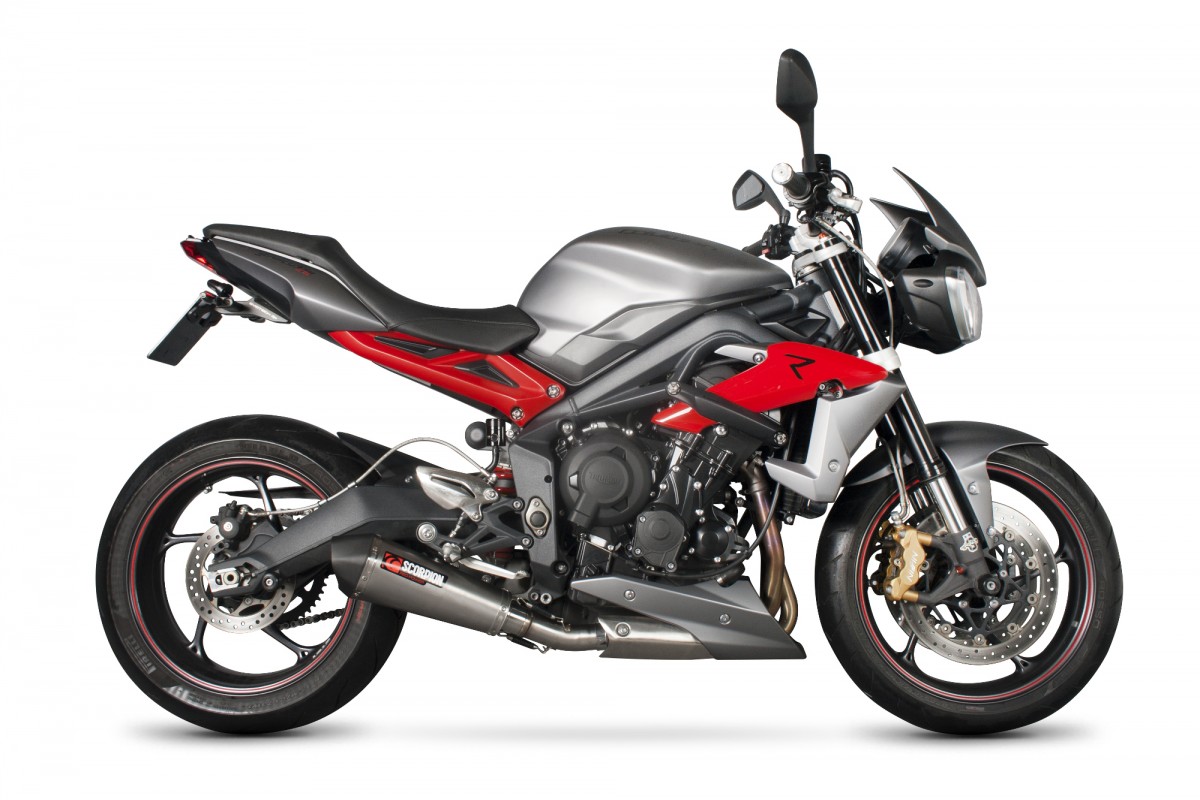 Silencieux d'échappement Moto Scorpion Serket Inox pour Triumph 675 Street Triple (13-17)