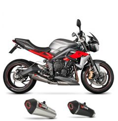Silencieux d'échappement Moto Scorpion Serket Carbone pour Triumph 675 Street Triple (13-17)