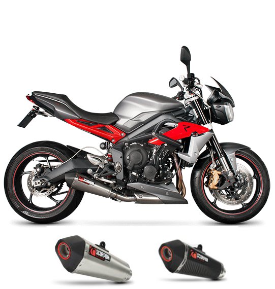 Silencieux d'échappement Moto Scorpion Serket Carbone pour Triumph 675 Street Triple (13-17)