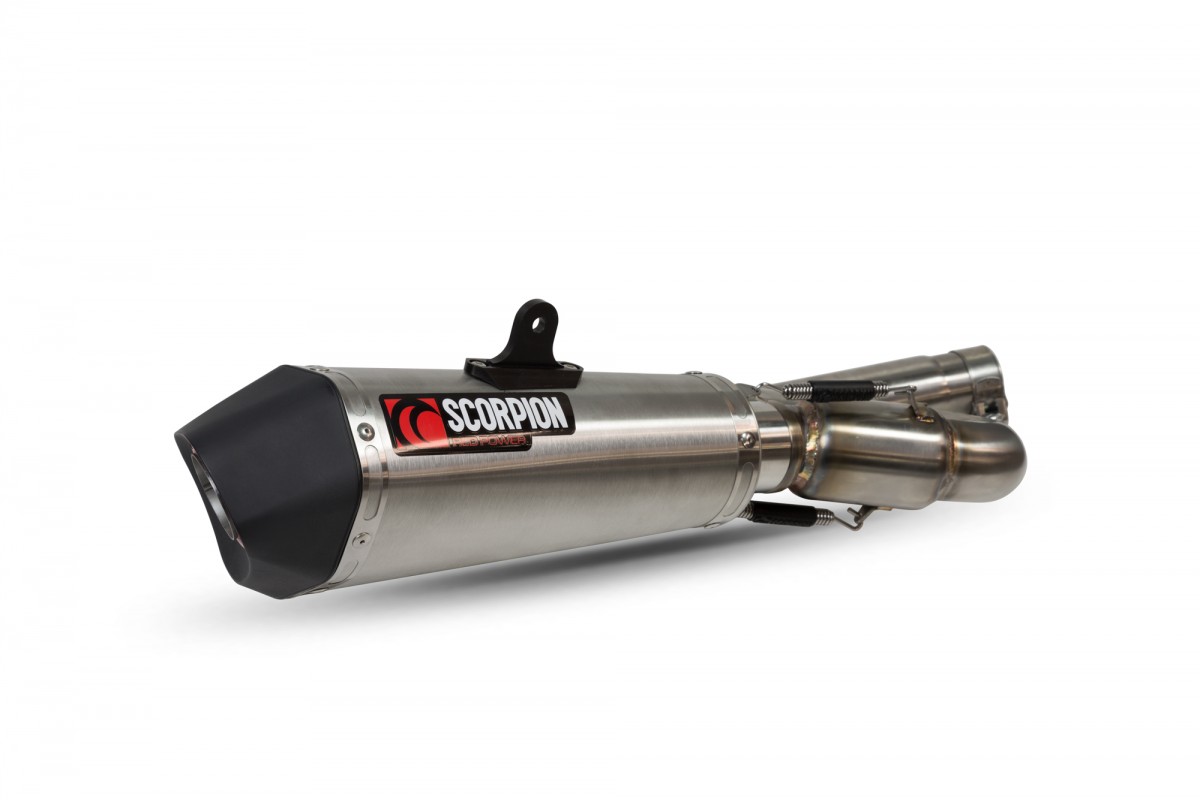 Silencieux d'échappement Moto Scorpion Serket Inox pour Triumph Street Triple 765 (17-19)