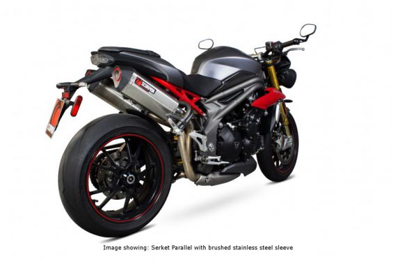 Double Silencieux d'échappement Moto Scorpion Serket Céramique Noir pour Speed Triple 1050 (16-17)