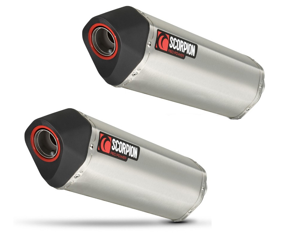 Double Silencieux d'échappement Moto Scorpion Serket Inox pour Speed Triple 1050 (16-17)
