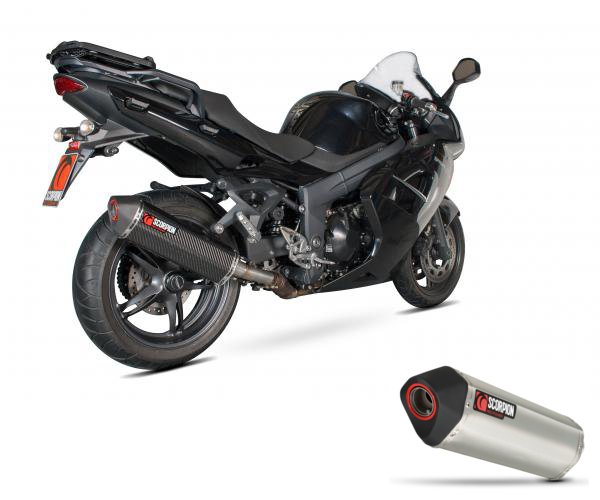 Silencieux d'échappement Moto Scorpion Serket Inox pour Triumph Sprint 1050 (11-14)